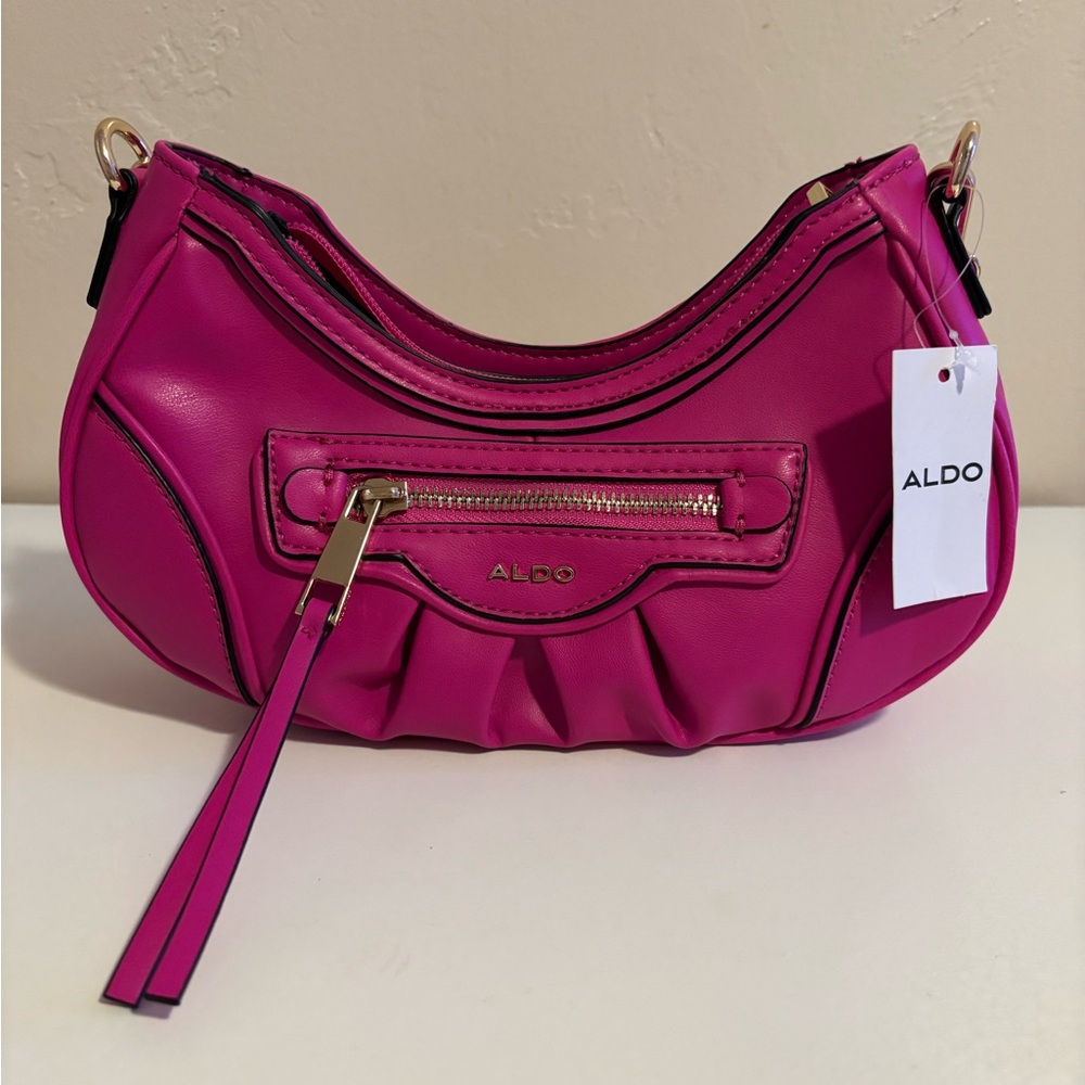 Aldo Pink Shoulder Bag with Gold Accents